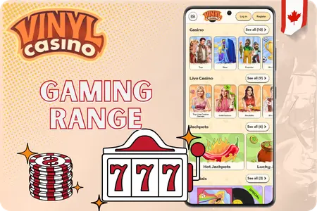 Player explores different casino games in the game library
