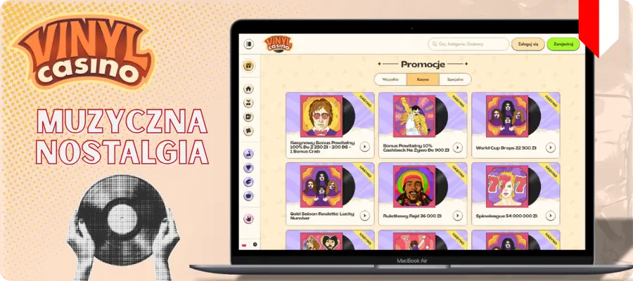 Design inspirowany stylem retro z motywem muzycznym i klasycznymi elementami