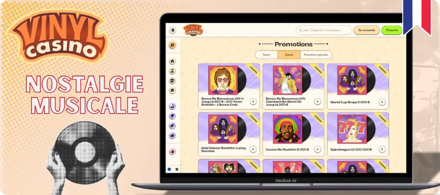 Design rétro inspiré de l'univers musical avec des éléments classiques