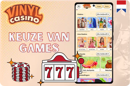 Vinyl Casino Selectie van spellen waaronder verschillende casinospellen